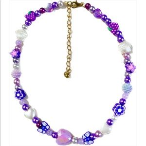 handmade adjustable mixed beaded necklace